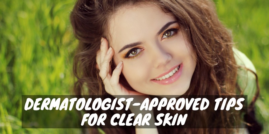 A woman with clear skin