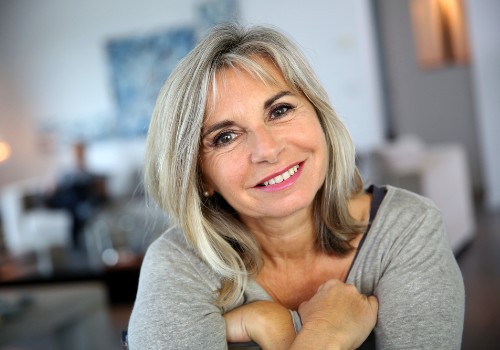 A smiling senior woman