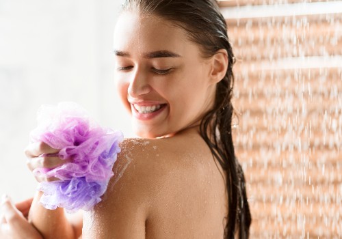 Woman taking a cool shower