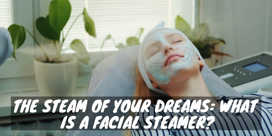 A woman using a face streamer