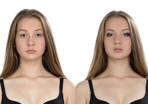 A young girl before-after make up